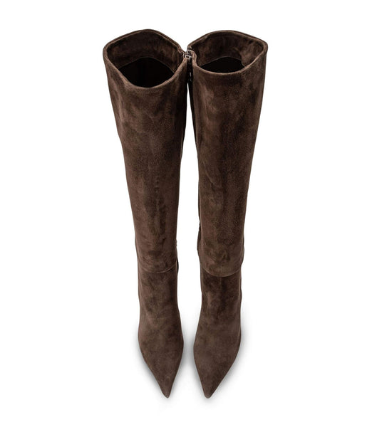 Botas de Tacon Tony Bianco Apollo Espresso Suede 10.5cm Chocolate | CRNEJ45341