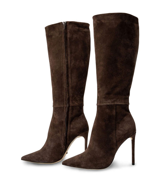 Botas de Tacon Tony Bianco Apollo Espresso Suede 10.5cm Chocolate | CRNEJ45341