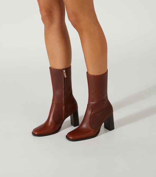 Botas de Tacon Tony Bianco Atlanta Cognac 8.5cm Marrones | YCRVQ19877