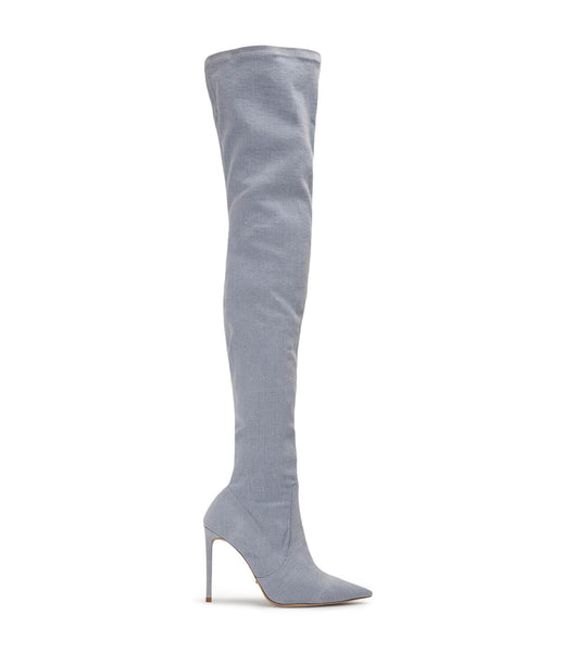 Botas de Tacon Tony Bianco Avah Denim Stretch 10.5cm Azules | CRJVR51879