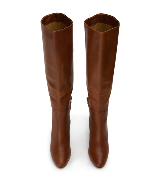 Botas de Tacon Tony Bianco Boss Cognac 9.5cm Marrones | UCRND37076