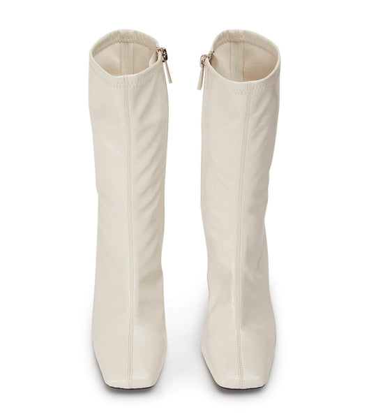 Botas de Tacon Tony Bianco Remie Ecru Crinkle Patent 10.5cm Blancas | FCRHY26574