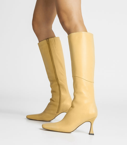 Botas de media pantorrilla Tony Bianco Fantasy Butter Nappa 8cm Amarillo | LCRTR84228