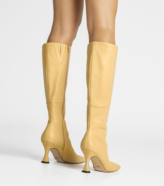 Botas de media pantorrilla Tony Bianco Fantasy Butter Nappa 8cm Amarillo | LCRTR84228