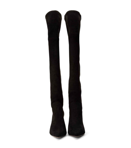 Botas elásticas Tony Bianco Estella Black Stretch Suede 8.5cm Negras | QCRWA29321