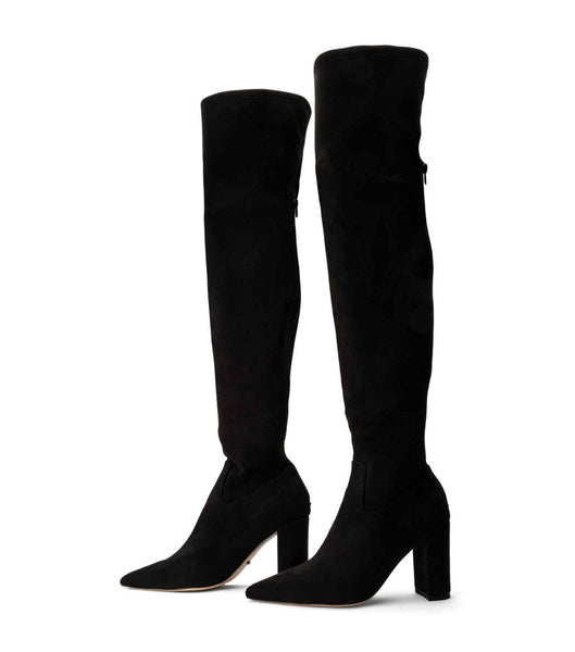 Botas elásticas Tony Bianco Estella Black Stretch Suede 8.5cm Negras | QCRWA29321