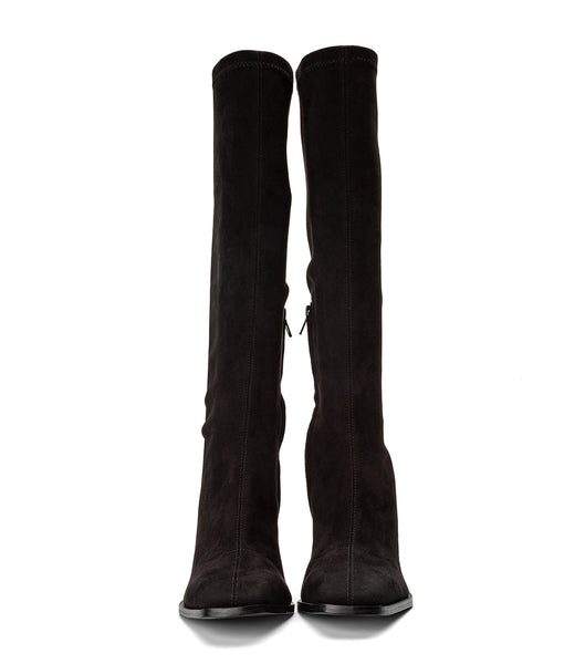 Botas elásticas Tony Bianco Renae Black Stretch Suede 8.5cm Negras | CRICD42105