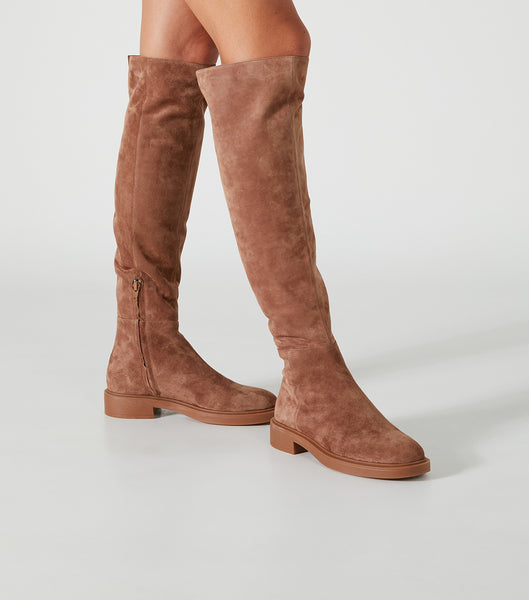 Botas hasta las rodillas Tony Bianco Chasey Saddle Suede 4.5cm Marrones | QCRUV63237