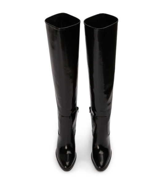 Botas hasta las rodillas Tony Bianco Hot Black Hi Shine 10.5cm Negras | SCRNY88596