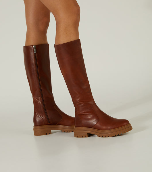 Botas hasta las rodillas Tony Bianco Wanda Cognac 4.5cm Marrones | CRZPD96742