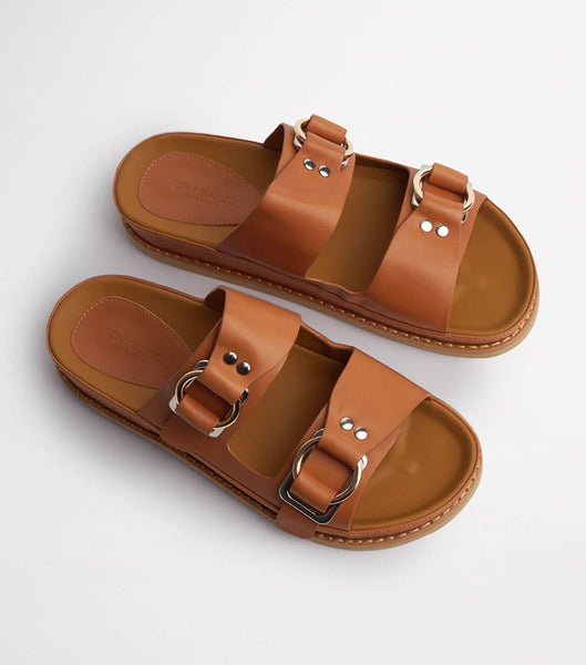 Chanclas Tony Bianco Hunter Tan Como 3.5cm Marrones | QCRUV35708