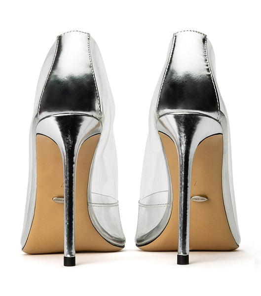 Court Shoes Tony Bianco Alijah Clear Vinylite/Silver 10.5cm Plateadas | CRJBT14700