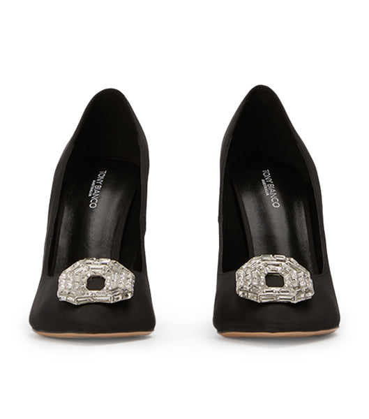 Court Shoes Tony Bianco Alison Black Satin 10.5cm Negras | CRNEJ88710