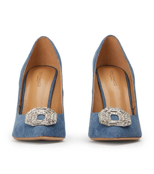 Court Shoes Tony Bianco Alison Washed Denim 10.5cm Azules | YCRGT77567