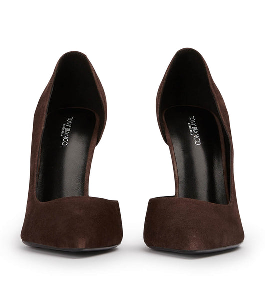 Court Shoes Tony Bianco Alyx Espresso Suede 10.5cm Chocolate | PCRER55075