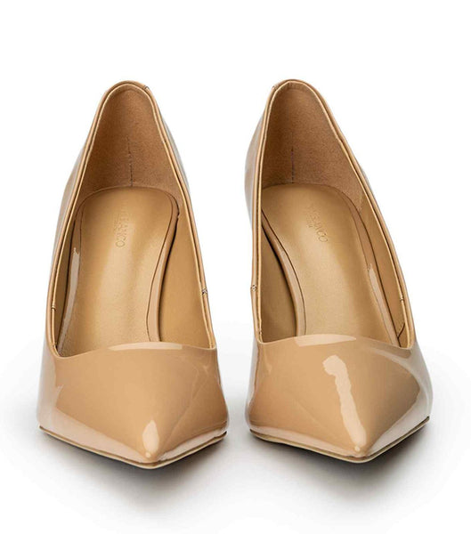 Court Shoes Tony Bianco Kysaia Nude Patent 9.5cm Beige | PCRQX34795
