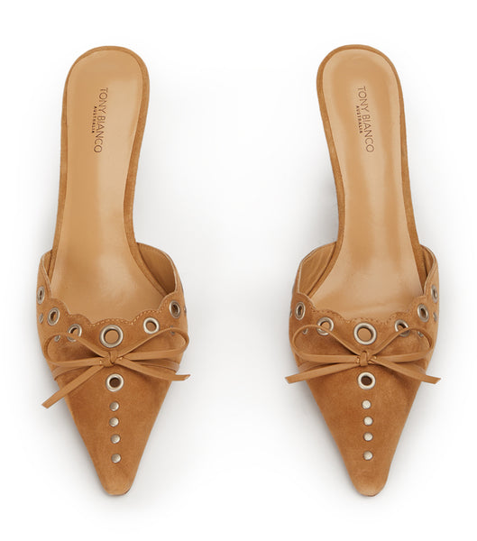 Court Shoes Tony Bianco Shae Butterscotch Suede 8cm Beige | PCRER10096