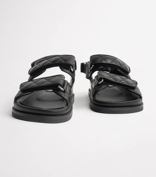 Flat Sandals Tony Bianco Hiranni Black Sheep Nappa 3.5cm Negras | CRNEJ11355