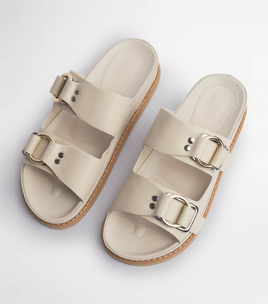 Flat Sandals Tony Bianco Hunter Vanilla Capretto 3.5cm Amarillo Claro | CRNZX30924