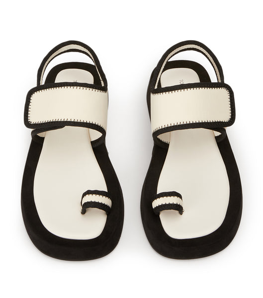 Flat Sandals Tony Bianco Iso White/Black Neoprene 3.5cm Blancas Negras | DCRKV64857