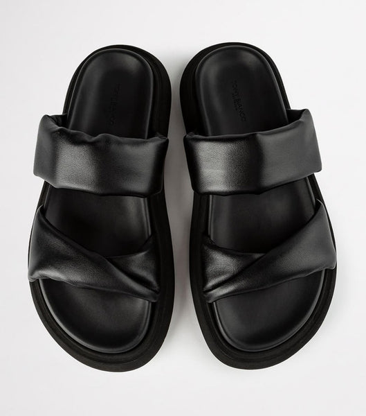 Flat Sandals Tony Bianco June Black Nappa 3cm Negras | CRJZR39851