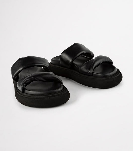 Flat Sandals Tony Bianco June Black Nappa 3cm Negras | CRJZR39851