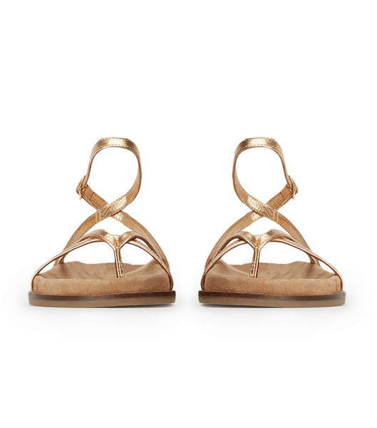 Flat Sandals Tony Bianco Lucie Antique Gold Nappa 1.5cm Doradas | CRXBR12599