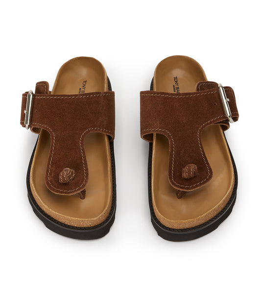 Flat Sandals Tony Bianco Marlo Choc Suede 3cm Marrones | DCRVO62949