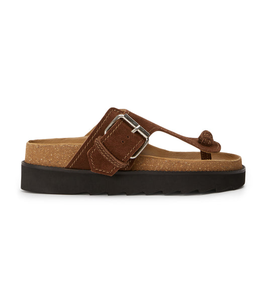 Flat Sandals Tony Bianco Marlo Choc Suede 3cm Marrones | DCRVO62949