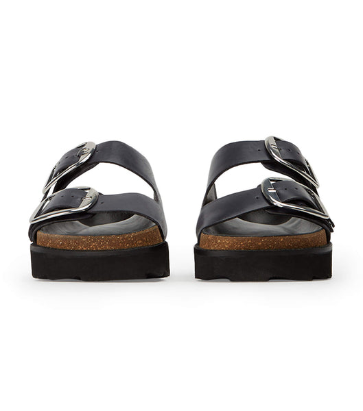 Flat Sandals Tony Bianco Marty Black Wax Negras | UCRND67031