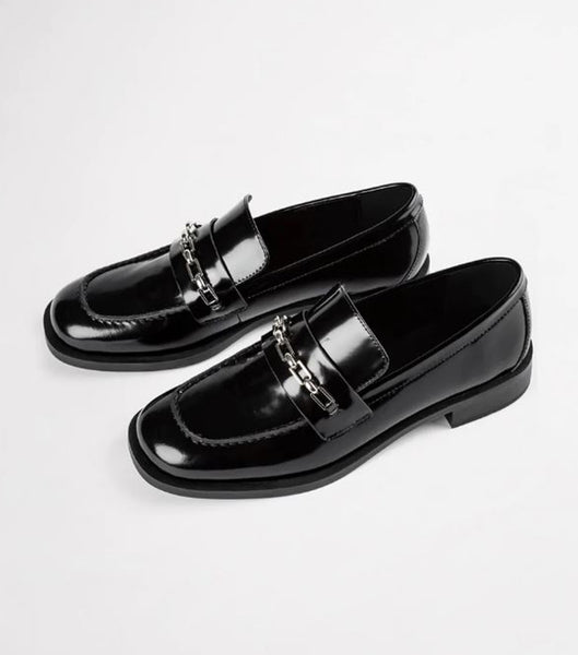 Loafers Tony Bianco Rebecca Black Hi Shine 2.5cm Negras | DCRVO53551