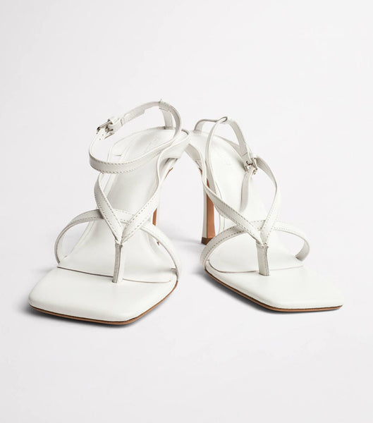 Sandalias de dedo Tony Bianco Faythe White Kid 10.5cm Blancas | CRZDE32248