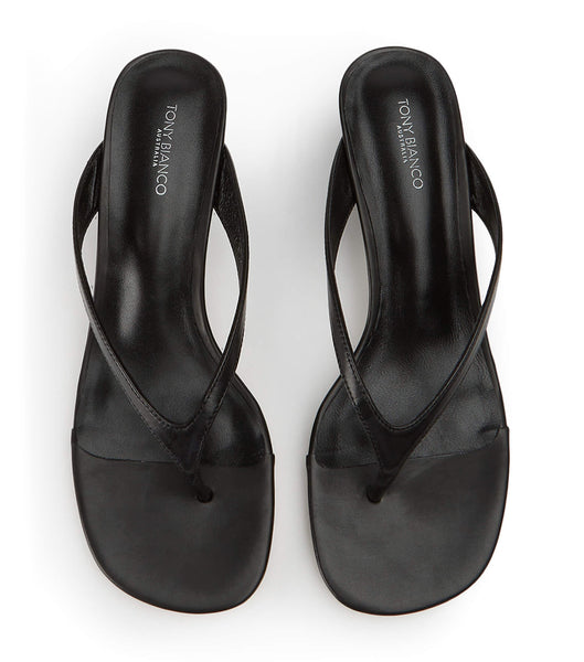 Sandalias de dedo Tony Bianco Krista Black Nappa 5cm Negras | CRQCS16954