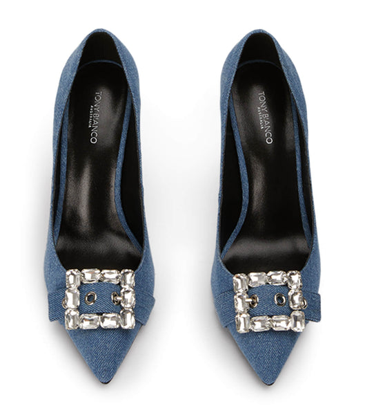 Tacones Brillantes Tony Bianco Abbey Washed Denim 10.5cm Azules | CRJZR90171