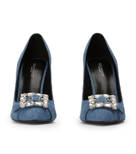 Tacones Brillantes Tony Bianco Abbey Washed Denim 10.5cm Azules | CRJZR90171