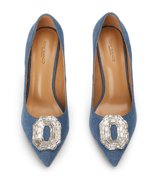 Tacones Brillantes Tony Bianco Alison Washed Denim 10.5cm Azules | GCREC73874