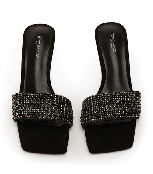 Tacones Brillantes Tony Bianco Amos Black Crystal/Black Suede 6.5cm Negras | GCREC89912