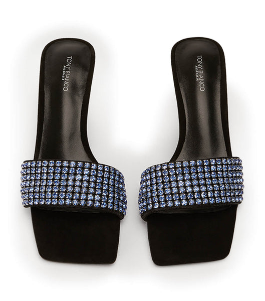 Tacones Brillantes Tony Bianco Amos Blue Crystal/Black Suede 6.5cm Azules Negras | CRXBR70123