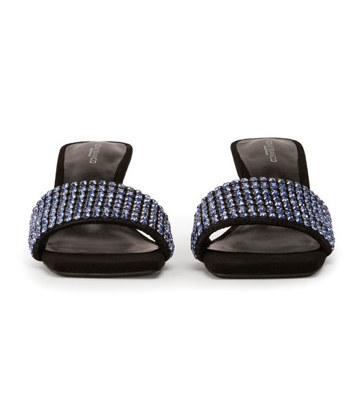 Tacones Brillantes Tony Bianco Amos Blue Crystal/Black Suede 6.5cm Azules Negras | CRXBR70123