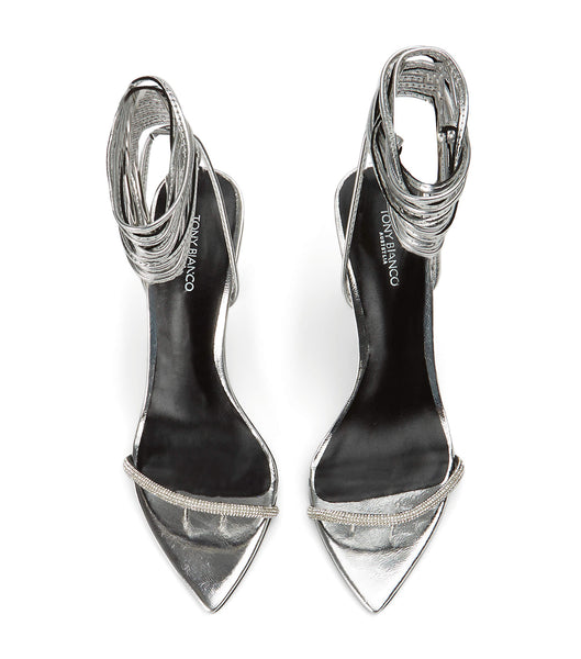 Tacones Brillantes Tony Bianco Makai Silver Foil 10.5cm Plateadas | CRNEJ92758