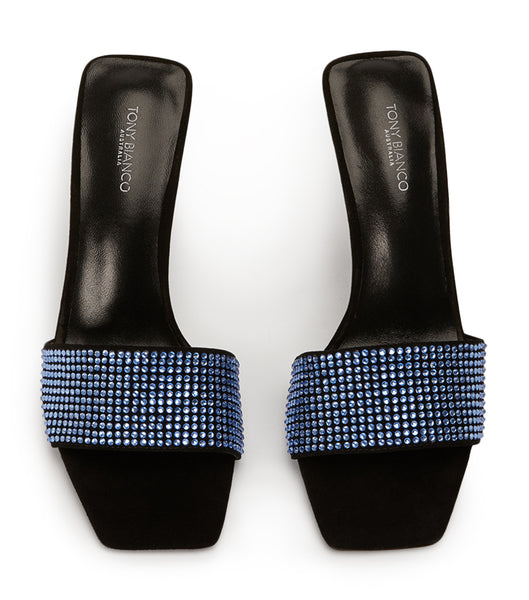 Tacones Brillantes Tony Bianco Naomi Blue Crystal/Black Suede 10.5cm Azules Negras | TCRPQ81820