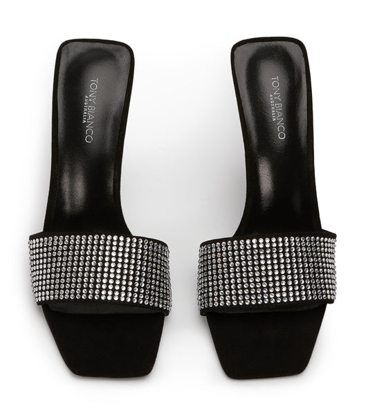 Tacones Brillantes Tony Bianco Naomi Clear Crystal/Black Suede 10.5cm Negras | TCRPQ33910