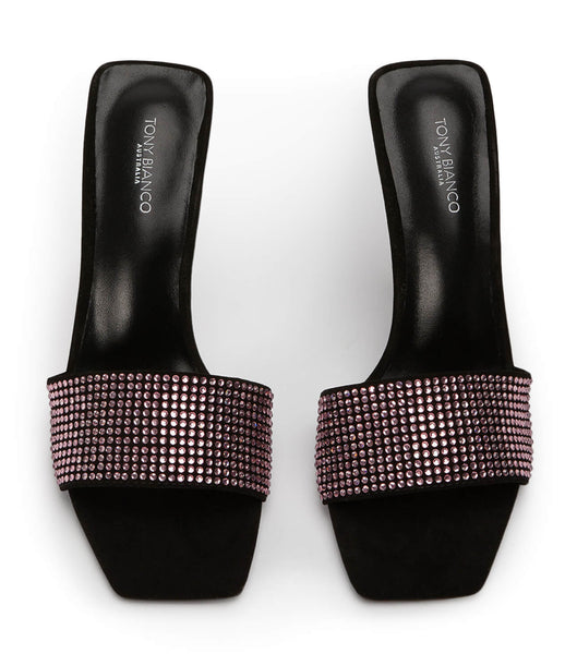 Tacones Brillantes Tony Bianco Naomi Pink Crystal/Black Suede 10.5cm Rosas Negras | LCRTR74423