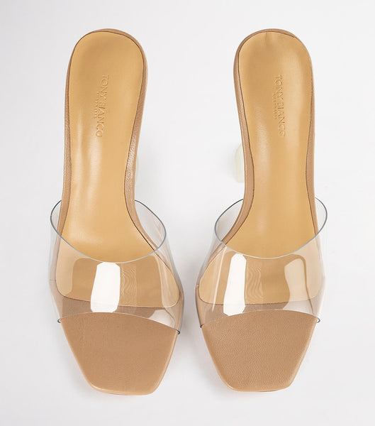 Tacones Brillantes Tony Bianco Serri Clear Vinylite/Skin Nappa 10.5cm Arena | TCRWZ61839