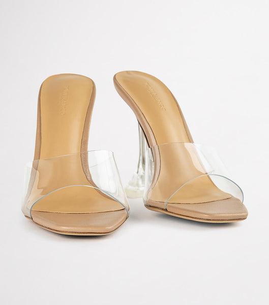 Tacones Brillantes Tony Bianco Serri Clear Vinylite/Skin Nappa 10.5cm Arena | TCRWZ61839