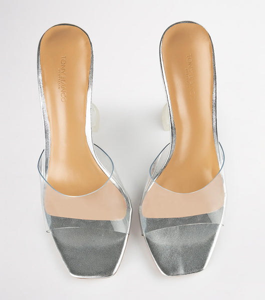 Tacones Brillantes Tony Bianco Serri Clear Vinylite/Silver 10.5cm Plateadas | UCRTG35387