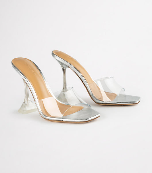 Tacones Brillantes Tony Bianco Serri Clear Vinylite/Silver 10.5cm Plateadas | UCRTG35387