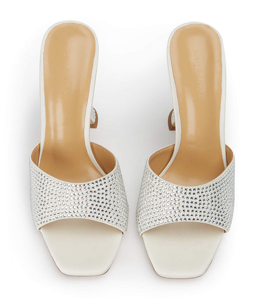 Tacones Brillantes Tony Bianco Serri Ivory Satin 10.5cm Blancas | CRCVG55706