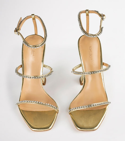 Tacones Brillantes Tony Bianco Shy Gold Nappa Metallic 10.5cm Doradas Metal | XCRBH29442