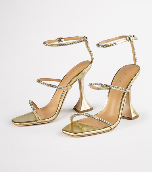 Tacones Brillantes Tony Bianco Shy Gold Nappa Metallic 10.5cm Doradas Metal | XCRBH29442